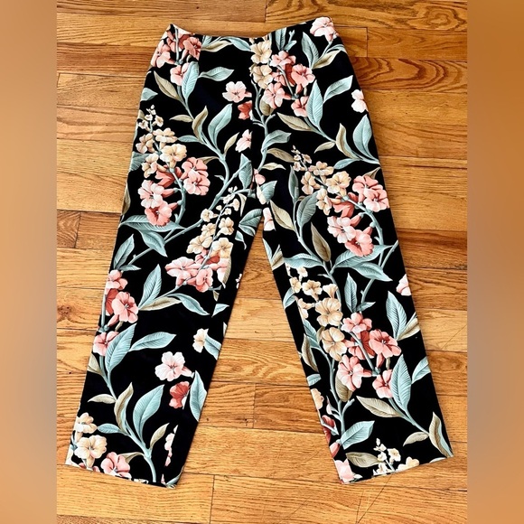 Talbot’s Floral Print Pants Silk Cotton Blend Lined Size 10P Side ZipperTailored - Picture 6 of 13